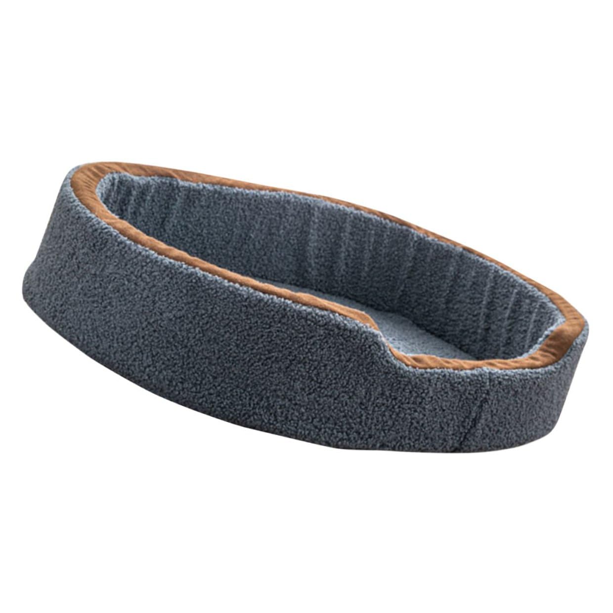 Tapis de couchage bleu en mousse et peluche 48x35 cm pour l'hiver des chiens