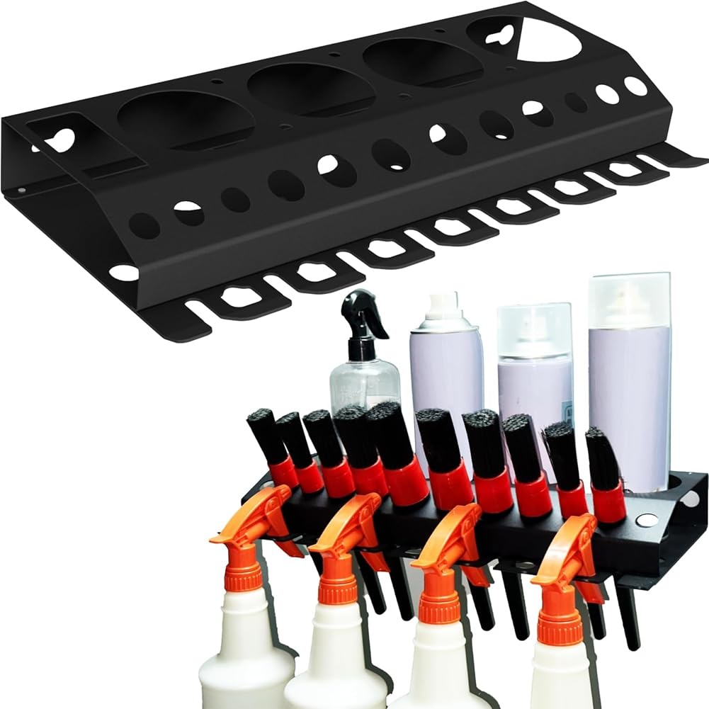 Jnchdghwa Bottle Storage Rack Detailing Brush Organizer for Garage and Workspace SprayBottle Organizer
