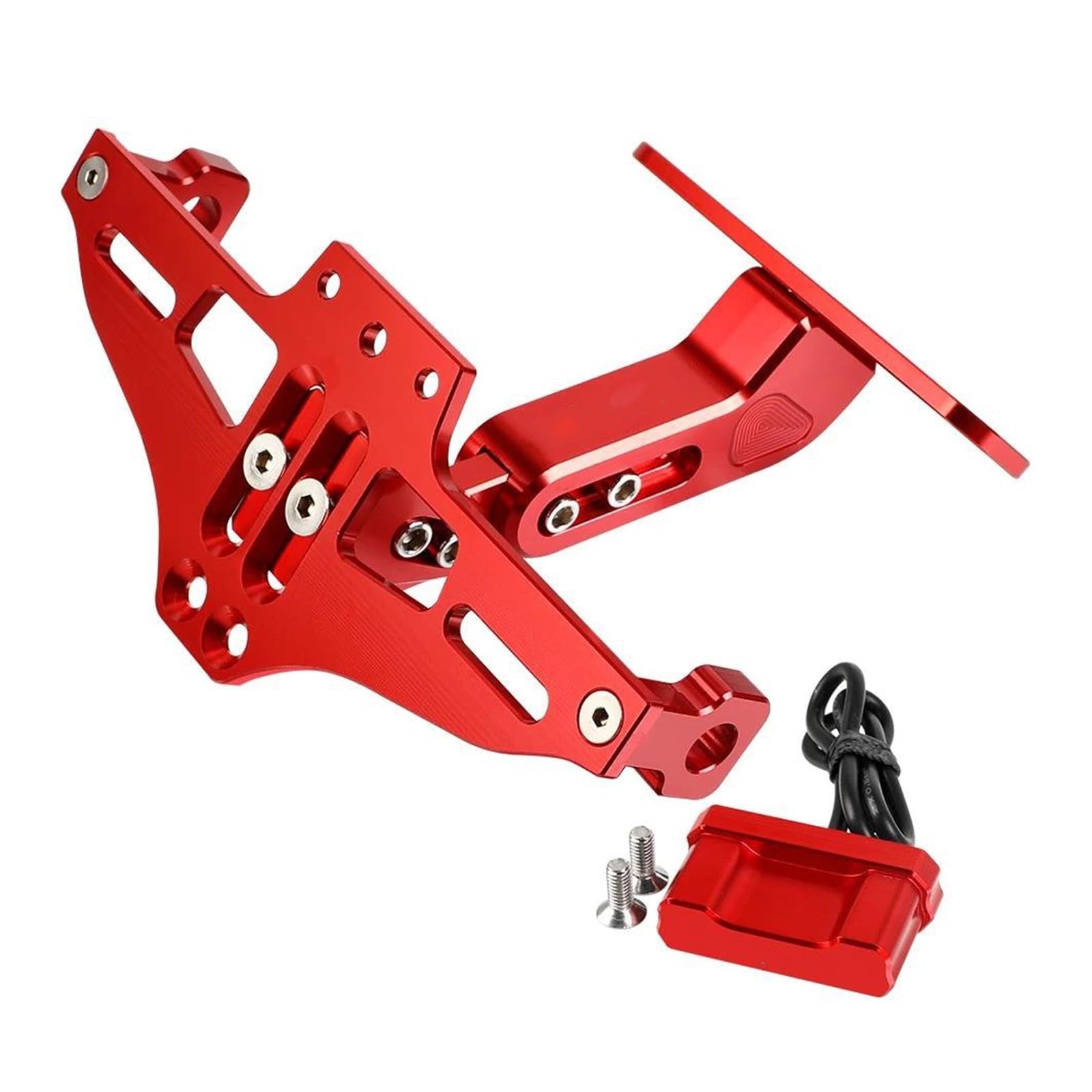 Kennzeichenhalter Motorrad for Kawasaki for Ninja ZX-10R 2004-2025 License Plate Holder Frame Light Bracket Nummernschildhalterung(rot)