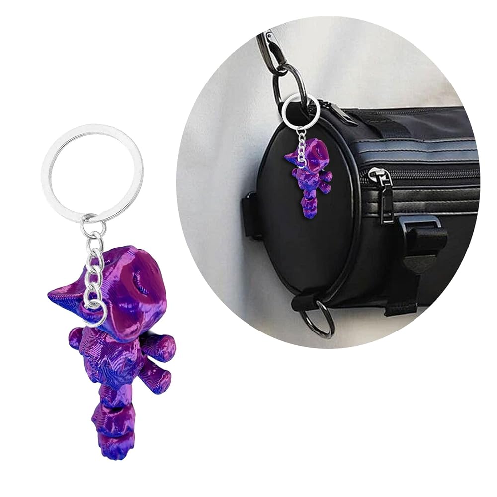 RGYBAO Artistic 3D Printed Cat Keychain Charm 3D Printed Cat