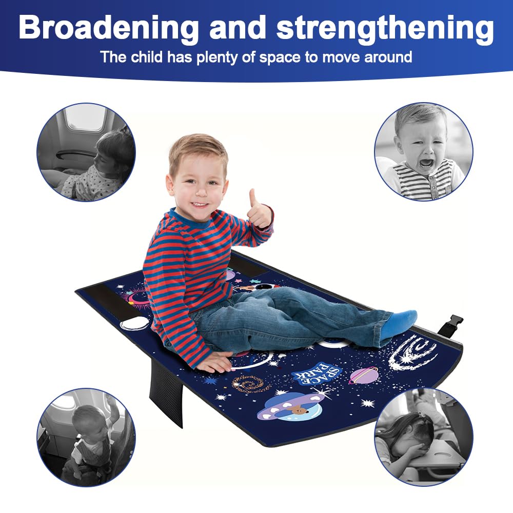 Reposapiés de Avión para Niños, Extensión de Asiento de Avión para Niños, Cama de viaje para niños en avión, para dispositivos de avión, vuelos de corta distancia(Azul)