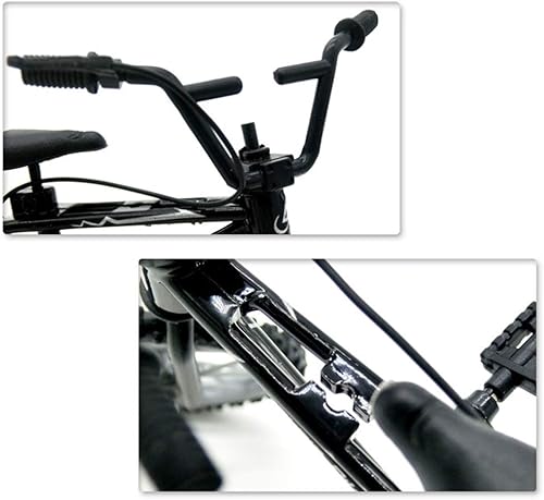 Miniatura 7 de 1/18 Diecast Bike Figura De Acción De Juguete, Mini Dedo Bicicleta De Montaña Bicicleta Artesanías Decoración De Escritorio - Negro