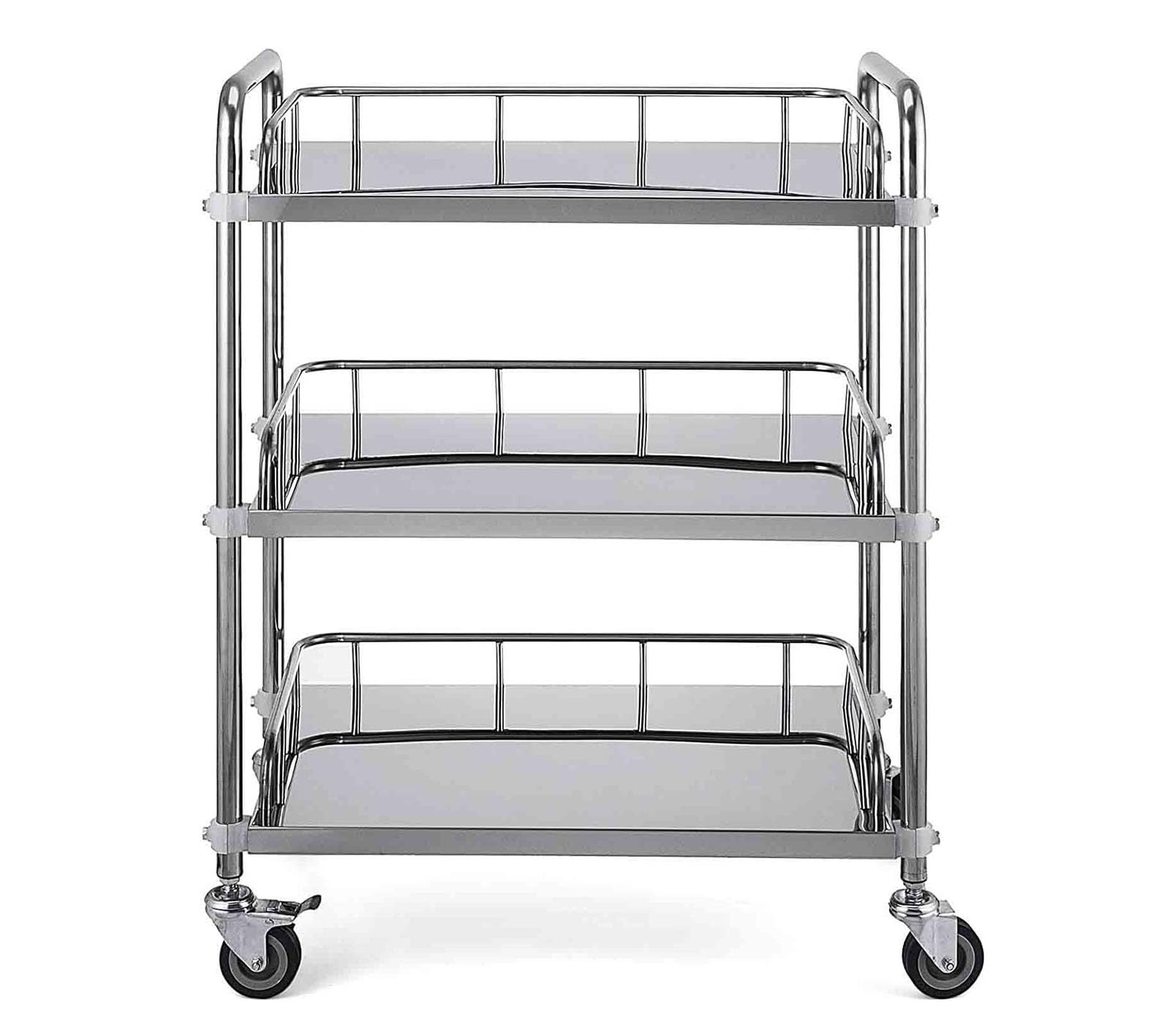 Carrello medico da laboratorio a 2 livelli con ruote in acciaio inossidabile, carrello portatile per clinica, odontoiatria, ospedale, salone
