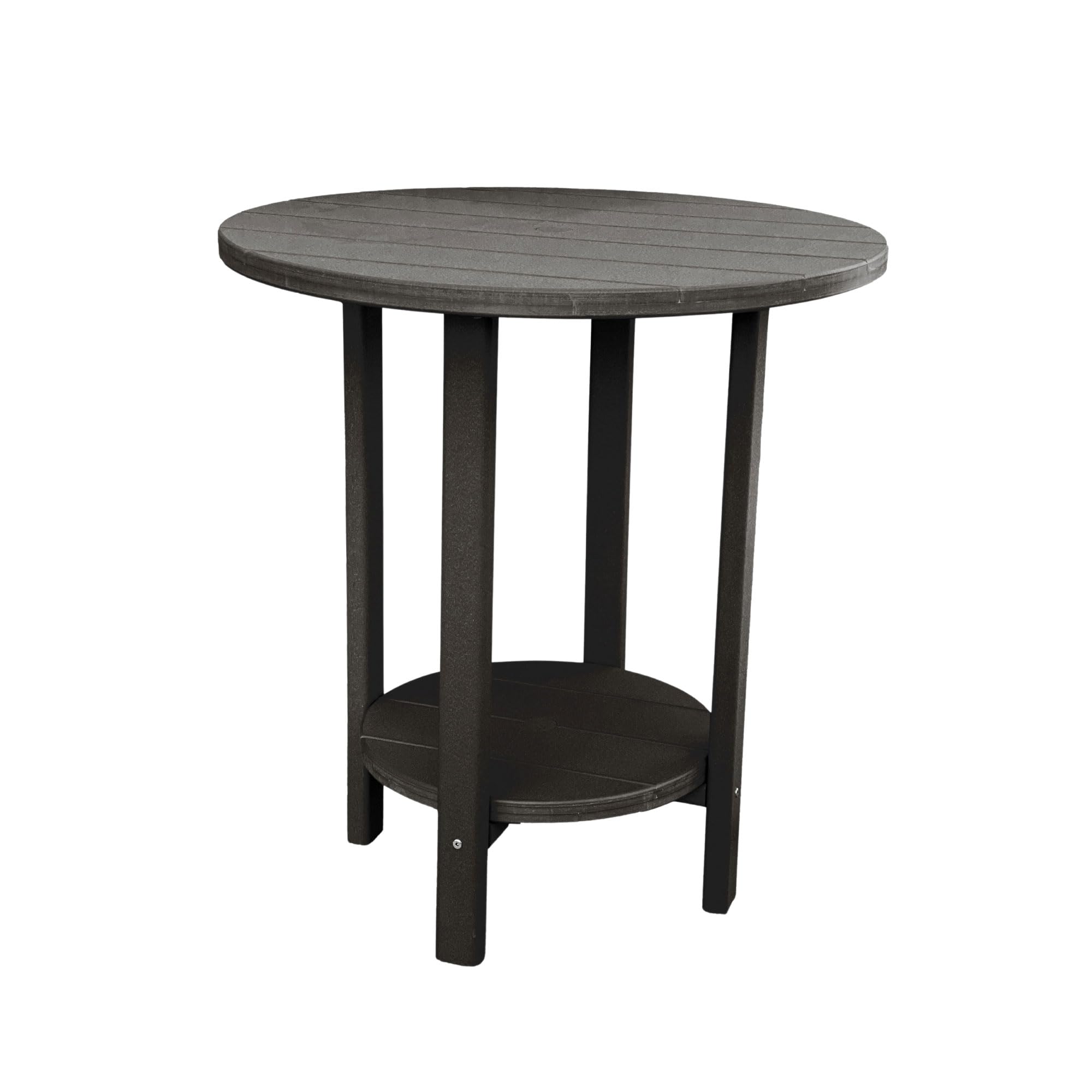 Phat Tommy Round Bar Height Patio Table - Outdoor Bar Table - Balcony Height Patio Furniture for Your Deck - Poly Outdoor Furniture, Black