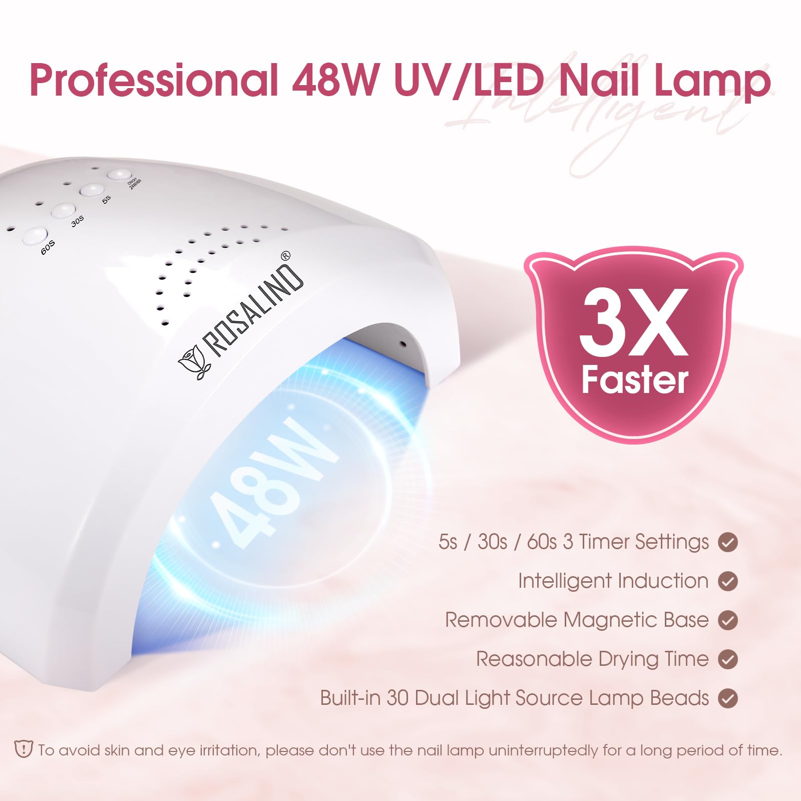 ROSALIND Kit Ongle Gel UV Complet avec 48W Lampe, 20 Couleurs Gel Construction Ongle UV Tube Lot Ongle Gel Kit Complet Rose Transparent Manicure Kit avec Base et Top Coat, Slip Solution
