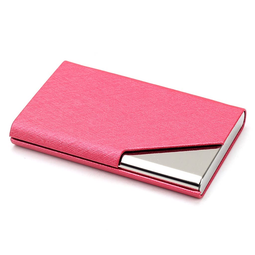 MOBYGKFY Wallet PU Leather Business Card Holder Metal Aluminum Case