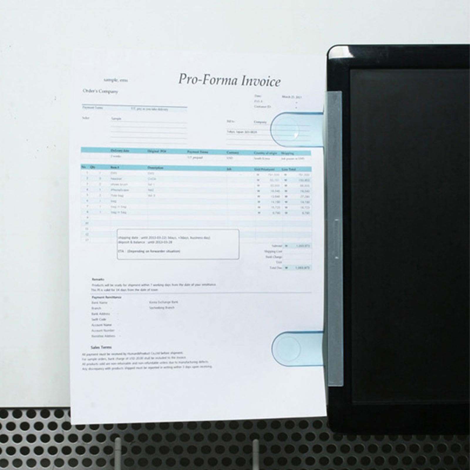 Cartella per computer portatile porta documenti monitor inserimento file bacheca messaggi adesivi 23,9 x 7 x 1,5 cm
