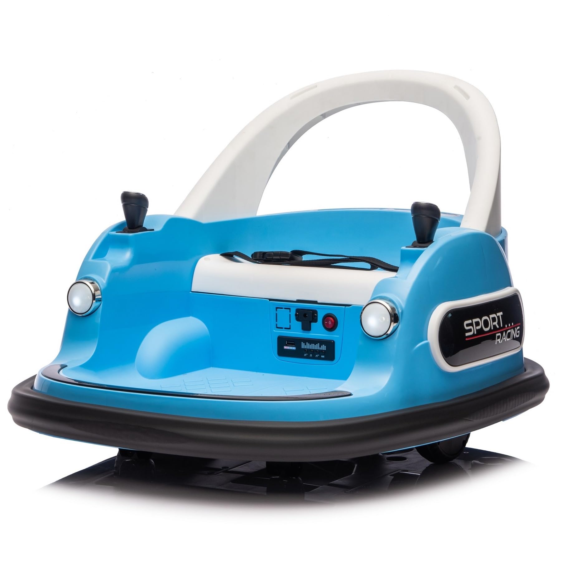 AOKOY 12V Electric Ride On Bumper Car for Kids & Toddlers, Baby Bumping Toy With Remote Control, 360 Degree Spin, Lights and Safety Belt, Gift for