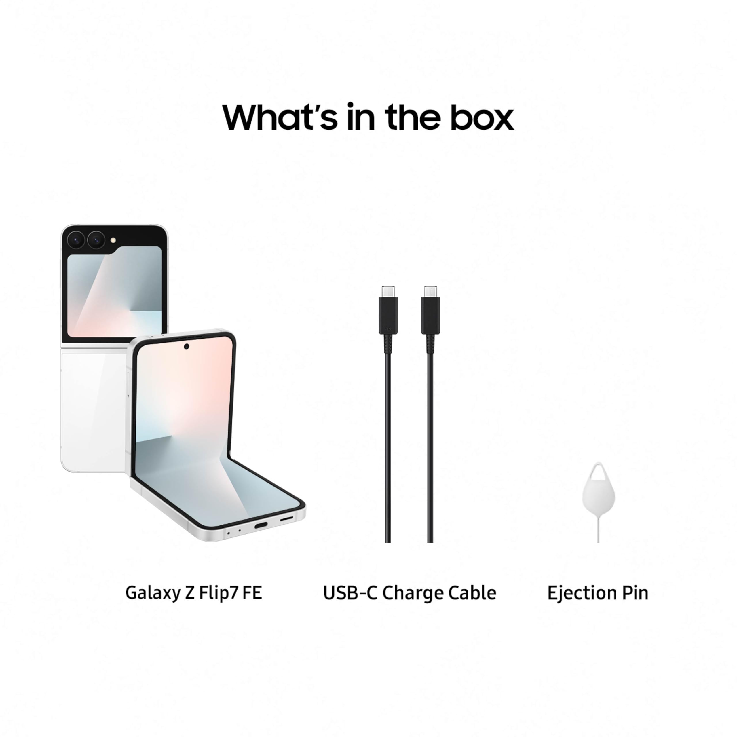 Samsung Galaxy Z Flip7 FE Cell Phone, 256GB AI Smartphone, Unlocked Android, Long Battery Life, 2025, US 1 Yr Manufacturer Warranty, White