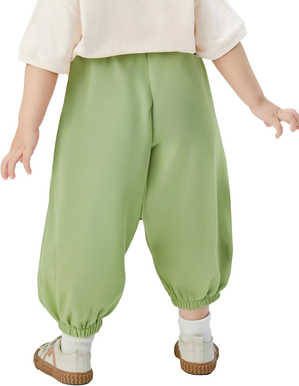 Sywiyi Unisex Toddler Cotton Harem Pants Chic Style Elastic Waistband Baggy Trousers for Baby Boys and Girls