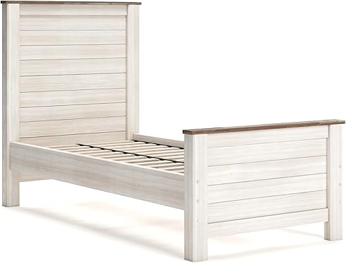 Miniatura 28 de Ashley Furniture Signature Design - Cabecero de panel completo Willowton – Estilo Contemporáneo – Tamaño Queen - Color Blanco.