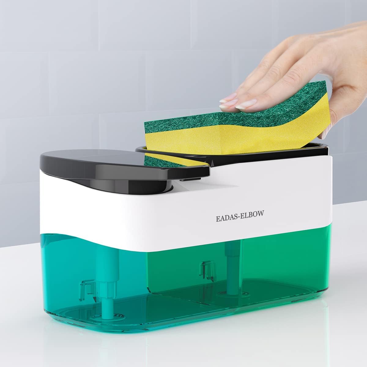 EADAS Elbow 1000 ML/33 OZ Dish Detergent Dispenser - Kitchen Soap Dispenser (White)