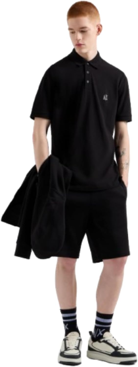 Armani Exchange Mens Cotton Pique Icon Logo Polo