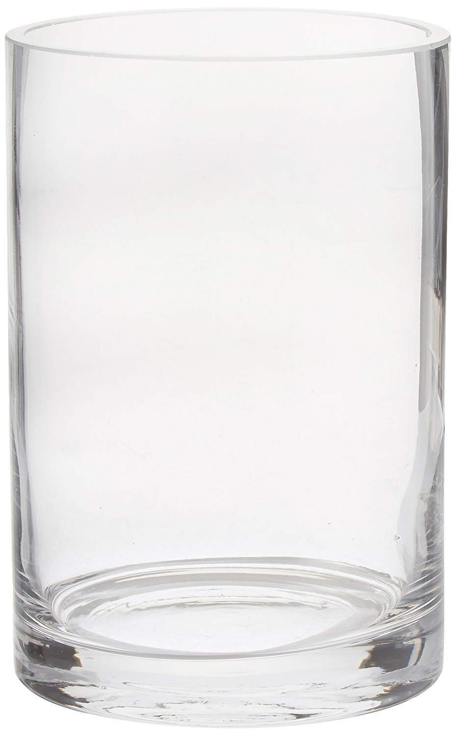 Serene Spaces Living Set of 6 Classic Clear Glass Cylinder Vase, Use for Floral Arrangements or as Candleholder at Weddings, Parties, Events, Home Decor