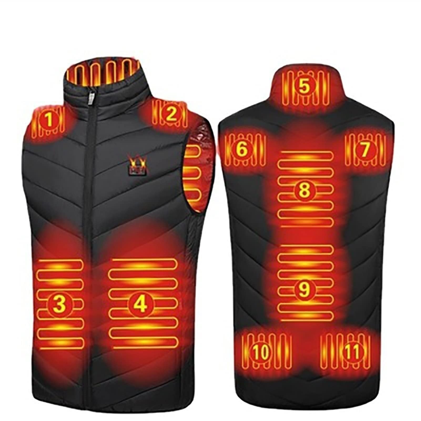 Gilet chauffant électrique USB pour l'extérieur, la moto, le camping, la pêche, le ski