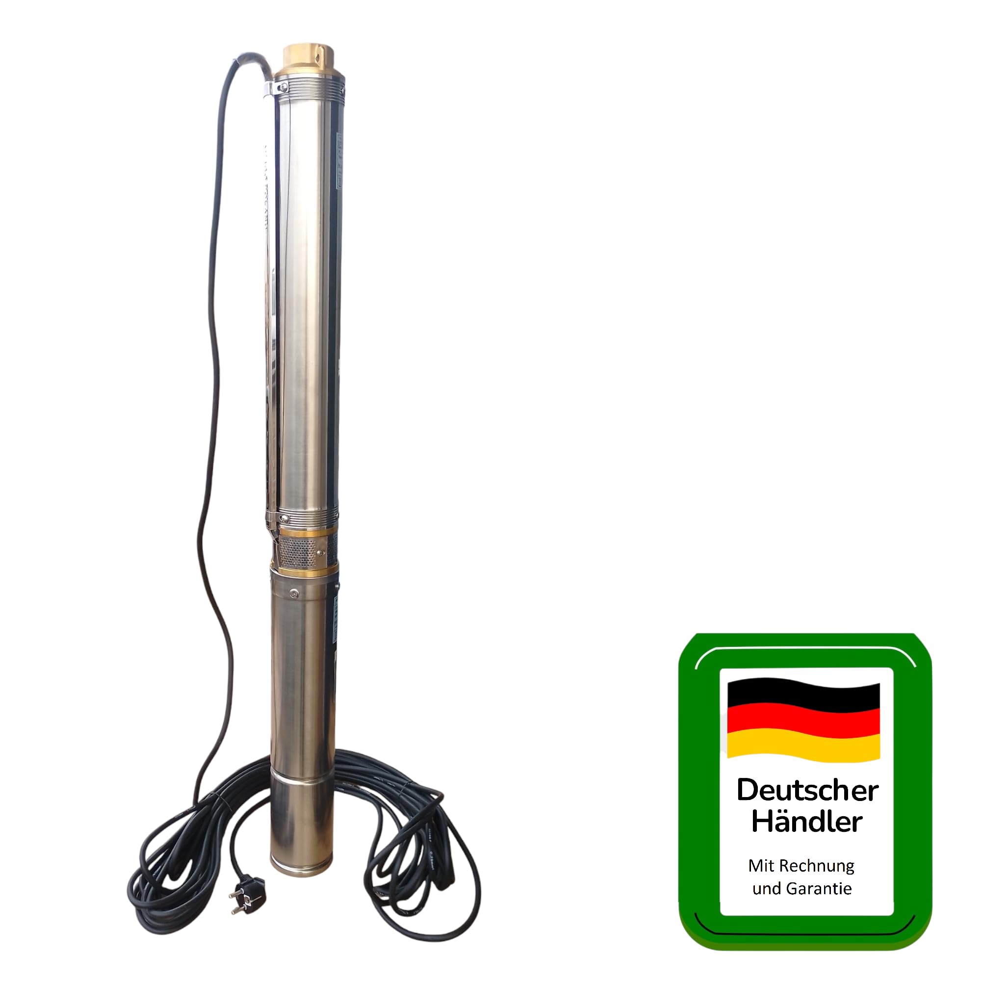 3,5" 90mm Tiefbrunnenpumpe Brunnenpumpe 6,3-13bar sandresistent bis 5% 6300L/h - 0,8kW bis 1,5kW - 230V (3,5SMD 2-12)