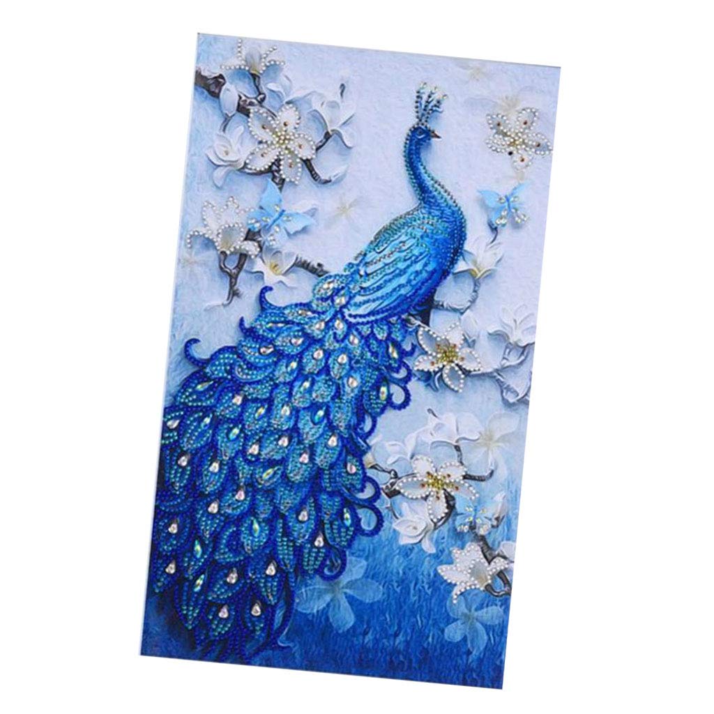 KBOLAE Special Shaped 5D Rhinestone Picture Blue Peacock Rhinestones Picture Home Decor