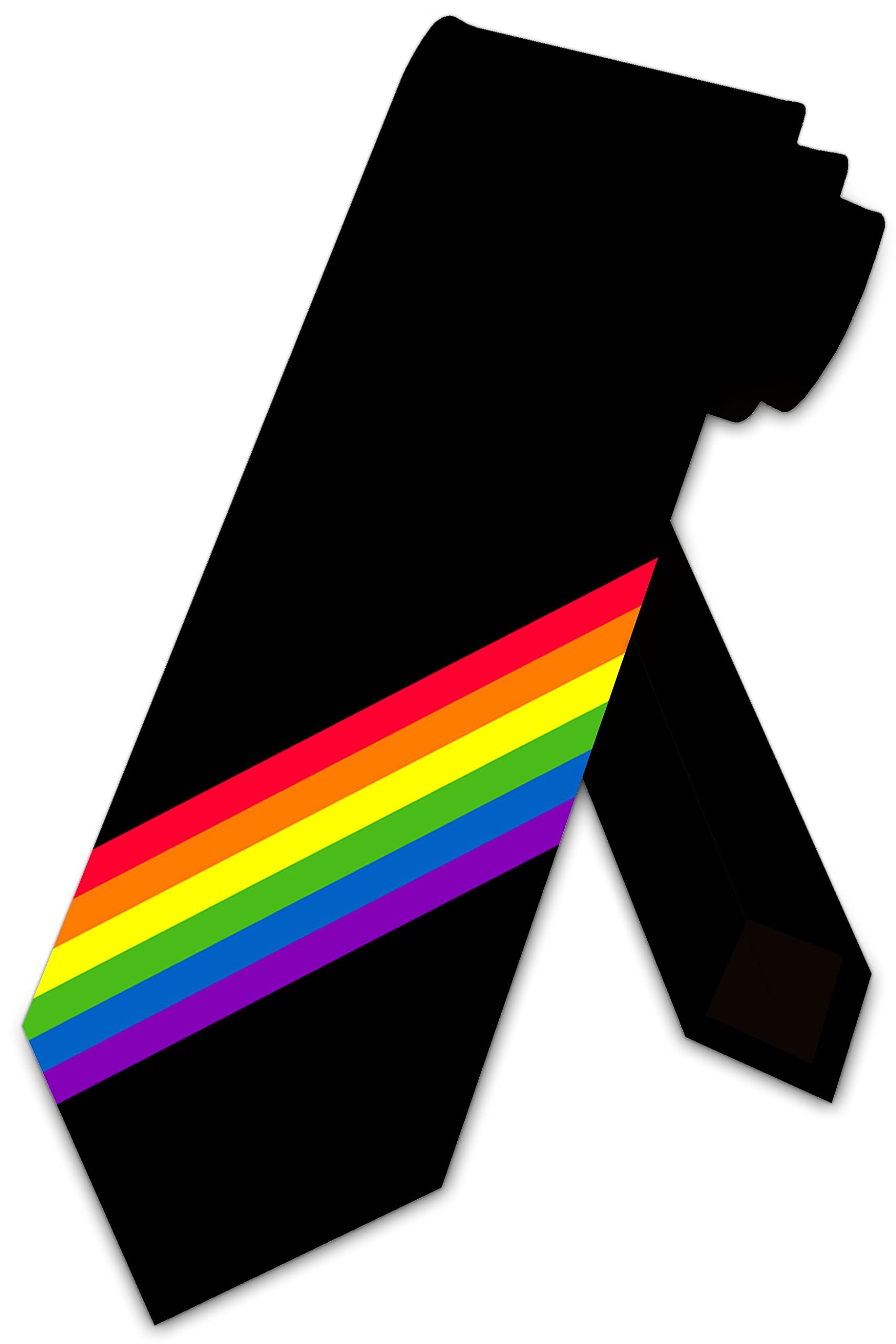 Bhhjkk Unisex Single Rainbow Pride Ties Lgbtq Necktie Rainbow Neckties