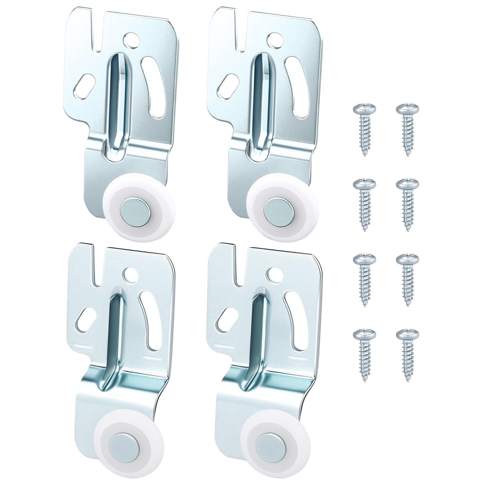 HCEWSBFD 4 Pcs Closet Sliding Door Hardware Wardrobe Roller Kit Wardrobe Wheels Replacement with 8 Screws for Top Hung Bypass Sliding Closet Doors