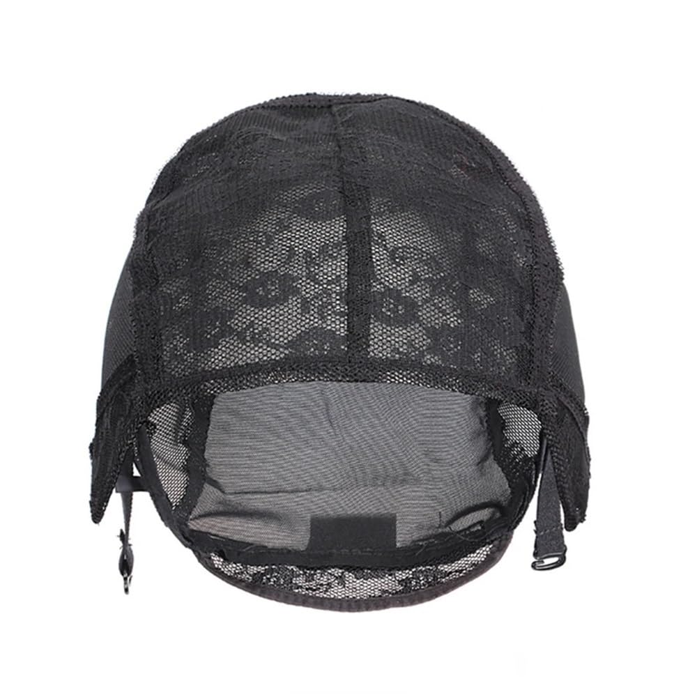 xiuling4568 1Pcs Lace Wig Cap for Making Wigs with Adjustable Straps Cap Elastic Band Hairs Extensions(Black,Large)