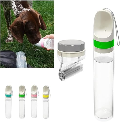 Miniatura 12 de Botella de agua portátil para perro, a prueba de fugas, dispensador plegable para senderismo al aire libre, equipo esencial para cachorros