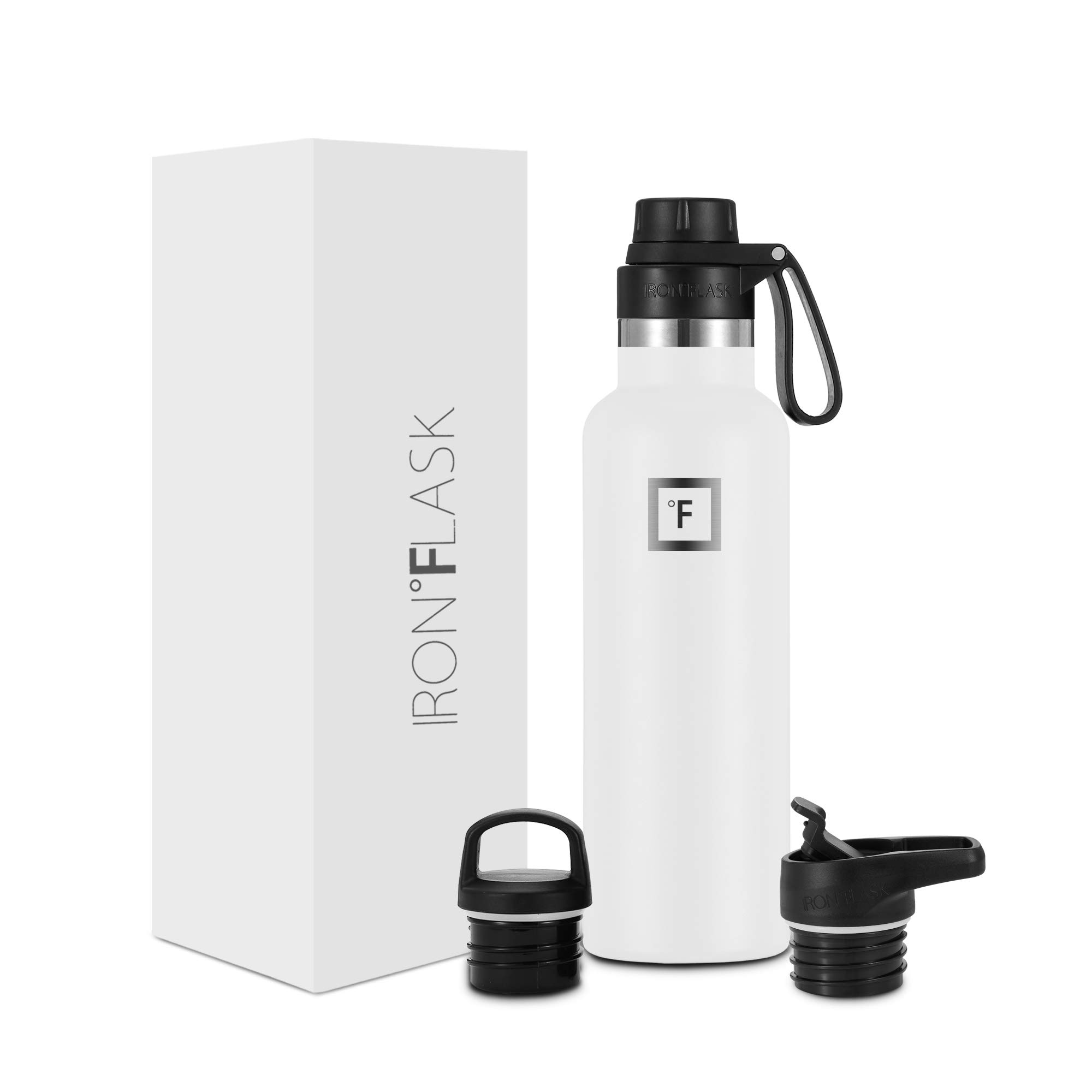 IRON °FLASK Sports Water Bottle 590 ml, Lids (Spout Lid), Vacuum  Insulated Stainless Steel, Hot Cold, Modern Double Walled, Simple Thermo Mug