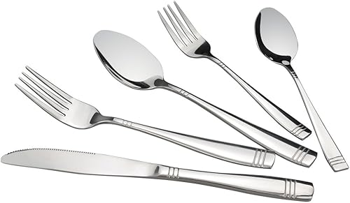 Miniatura 7 de Obstnny Juego de cubiertos de 80 piezas de acero inoxidable, servicio para 16 personas