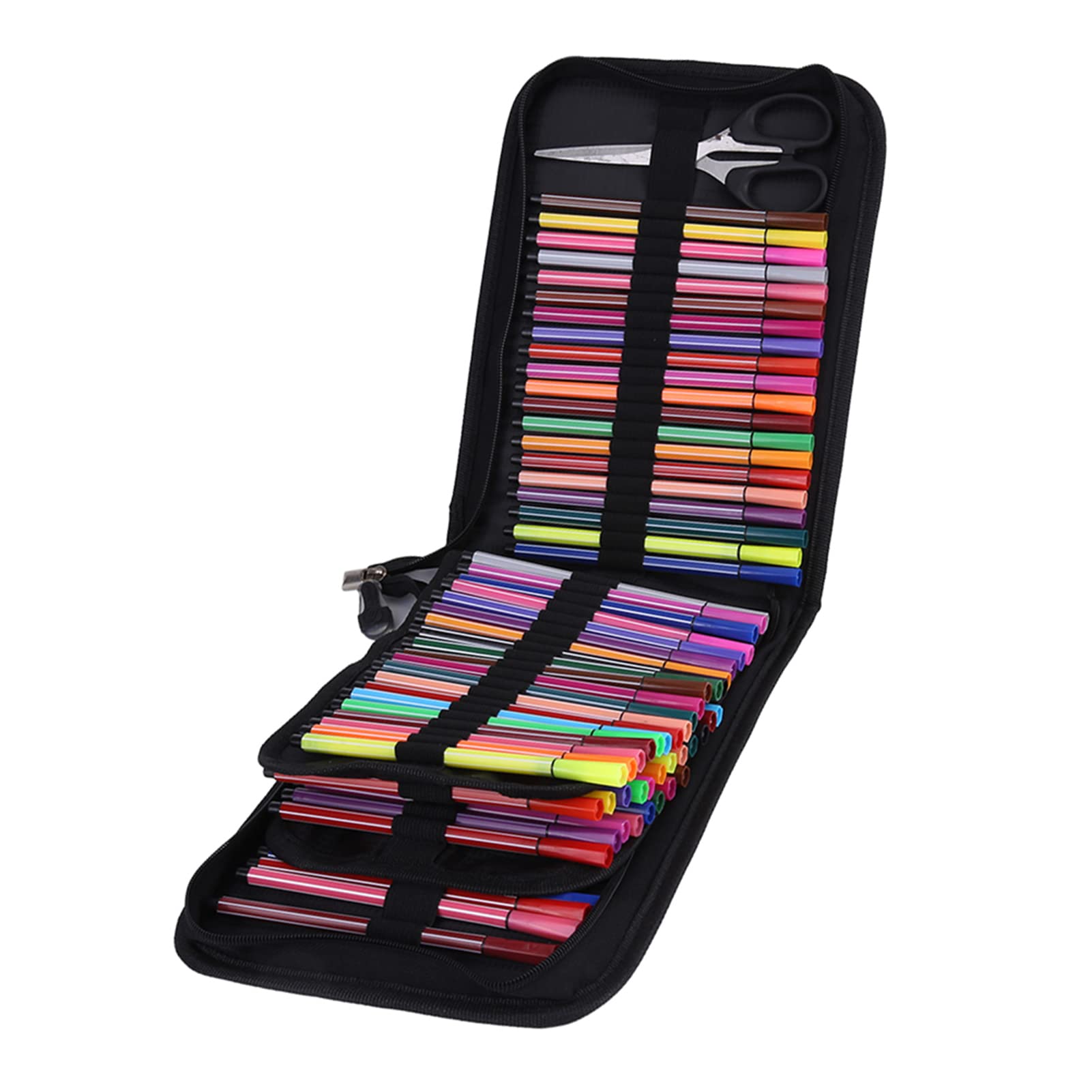 Cocoarm Astuccio per Matite, Borsa Portamatite in Tela con 72 120 Scomparti, Organizer a Grande capacità con Supporti Elastici Individuali, Portaoggetti Pieghevole con (Borsa pieghevole da 120 pezzi