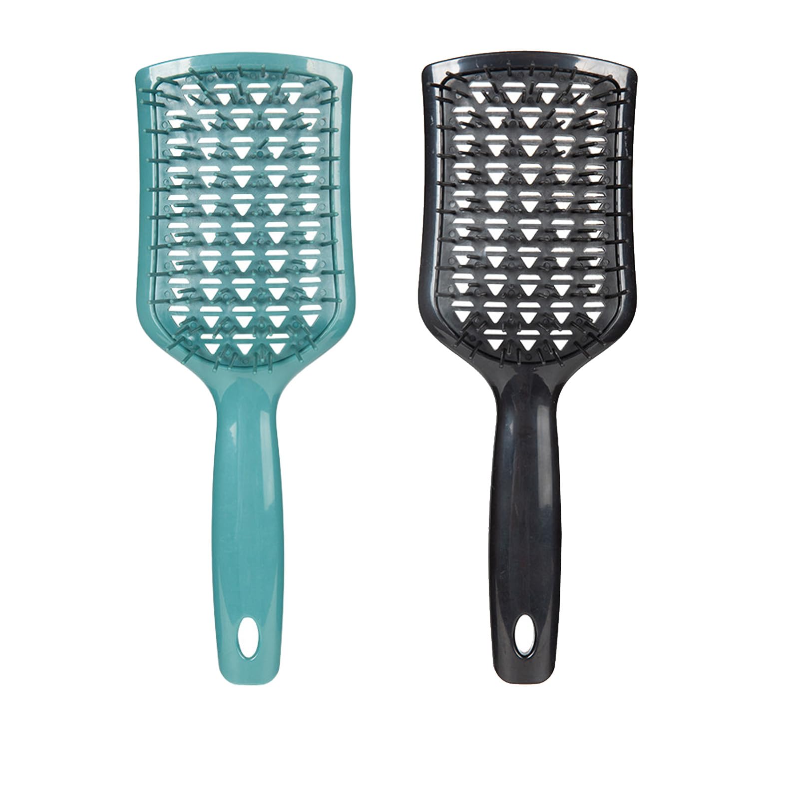Haarbürste, entwirrende Haarbürste, Entwirrungsbürste für alle Haartypen, nass und trocken, belüftet, entwirrende Haarbürste (schwarz und grün), 2 Stück