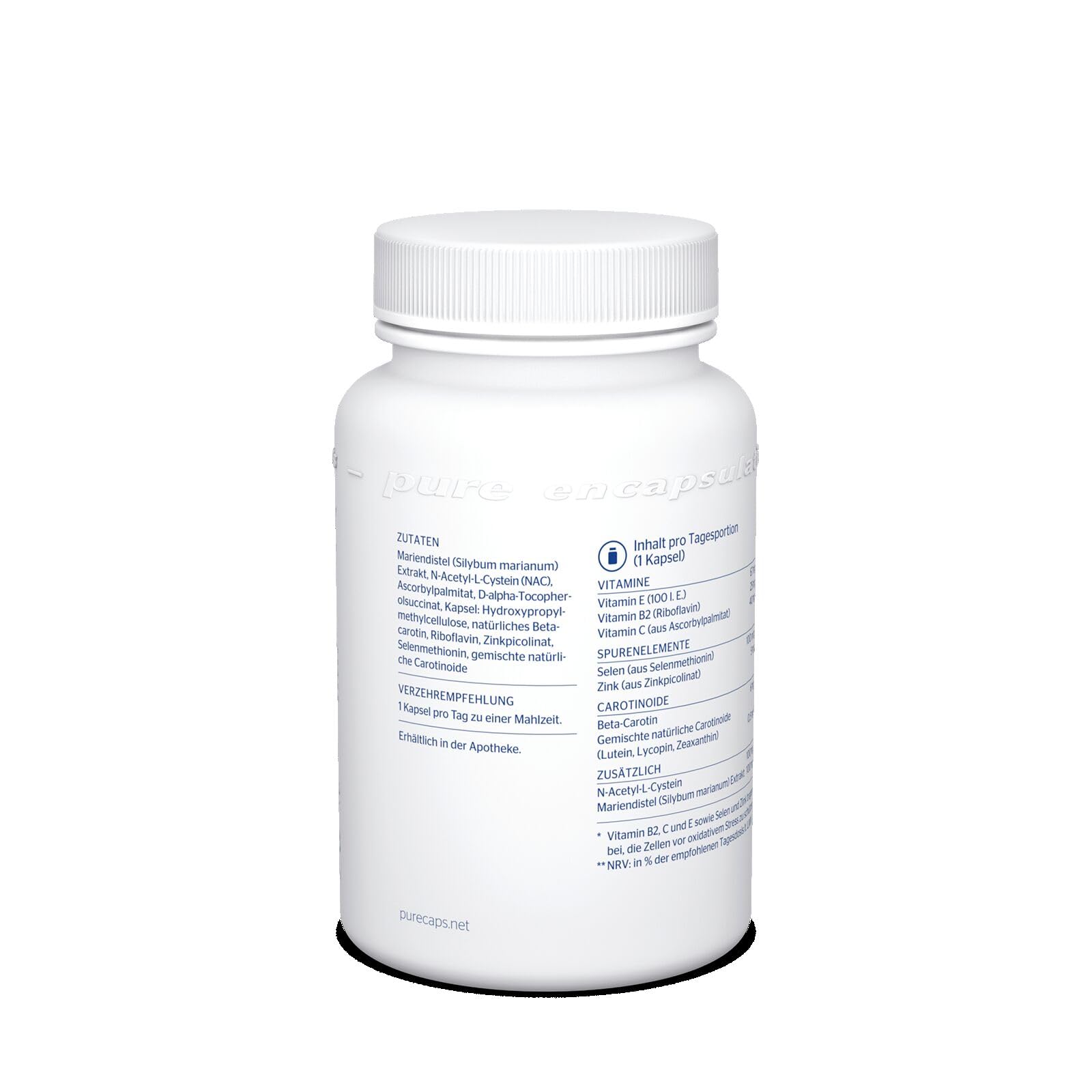 Pure Encapsulations - AntiOxidant Formel - Immunsystem unterstützen, Skincare, Antioxidativ - Vitamin C, B2, E, Zink, Selen - 120 Kapseln