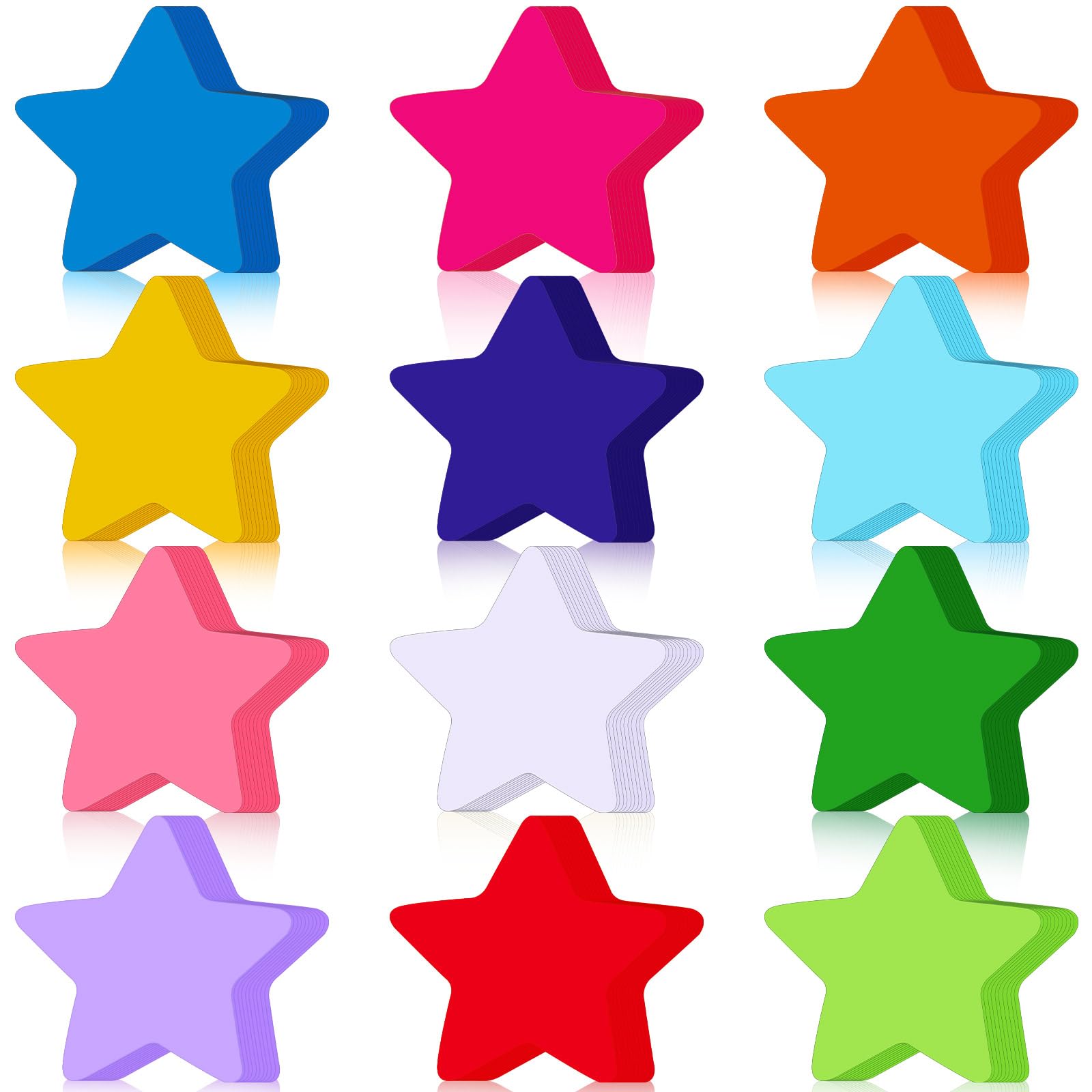 Kisston 360 Pcs Star Cutouts Paper 3.9 Inch Assorted Color Die Cuts