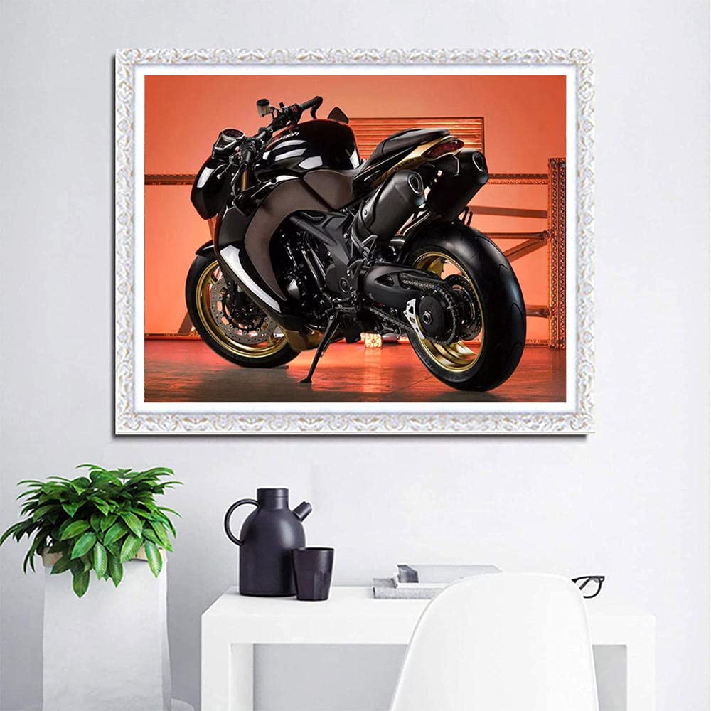 DIY 5D Diamant Malerei Kits,Motorrad Bilder Diamond Painting Set, Malen Nach Zahlen Diamant, Diamant Painting Bilder Arts Craft Für Home Wand-DecorCraft Für Home Wand-Decor-Ruond_Drill_40x50cm