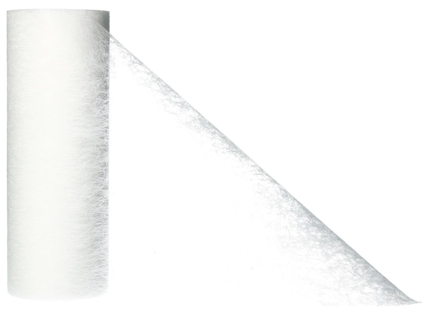 AmaCasa Vlies Tischband Tischläufer Flower Vlies Hochzeit Kommunion 23cm/25m Rolle (Weiß, Vlies)
