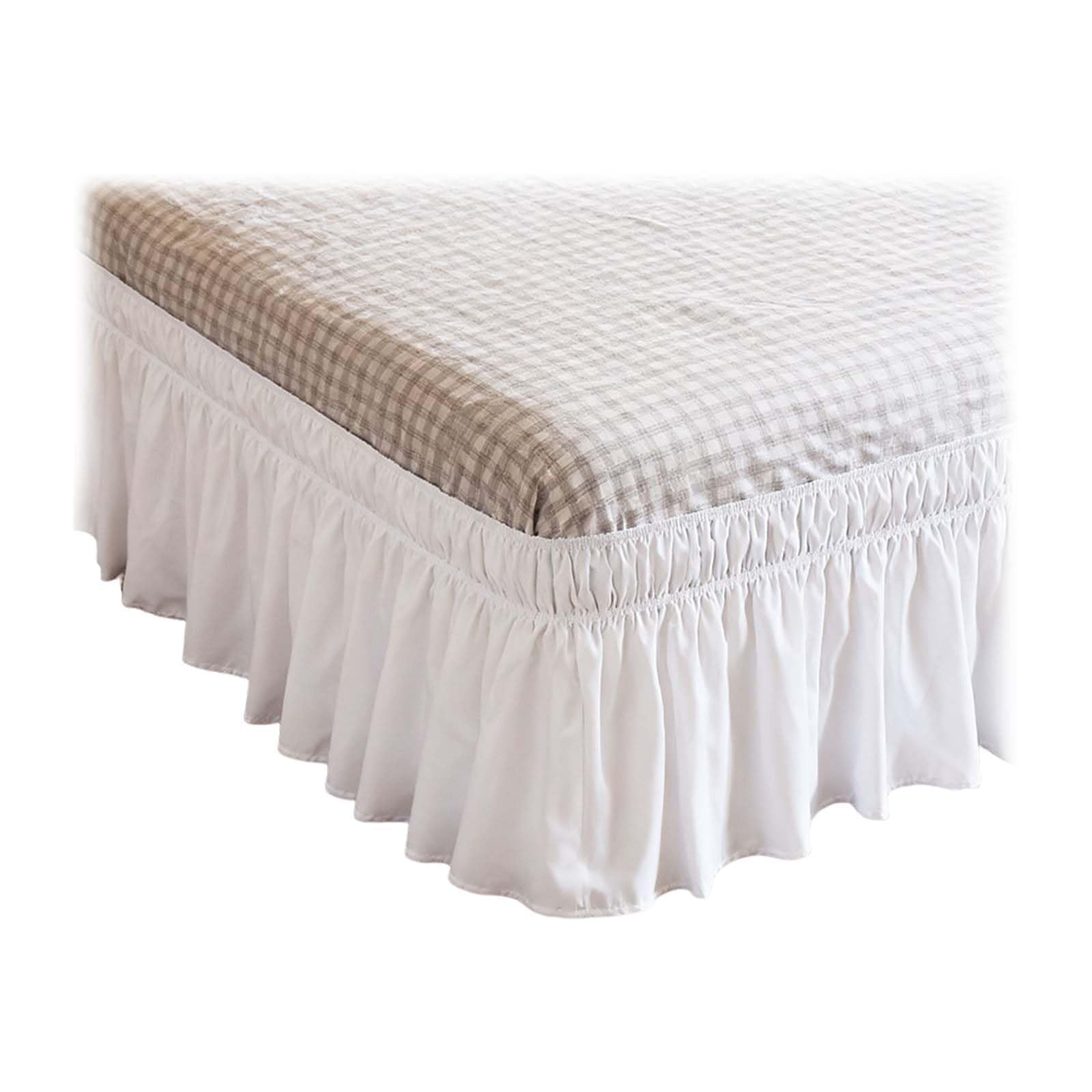 Gonna da Letto,203*153*40 cm,Gonna da letto con volant,Gonna da Letto Elasticizzata,Elastico Avvolgente mantovane Giroletto,Gonna da Letto con volant antipolvere,con orlo,adatto per letto matrimoniale