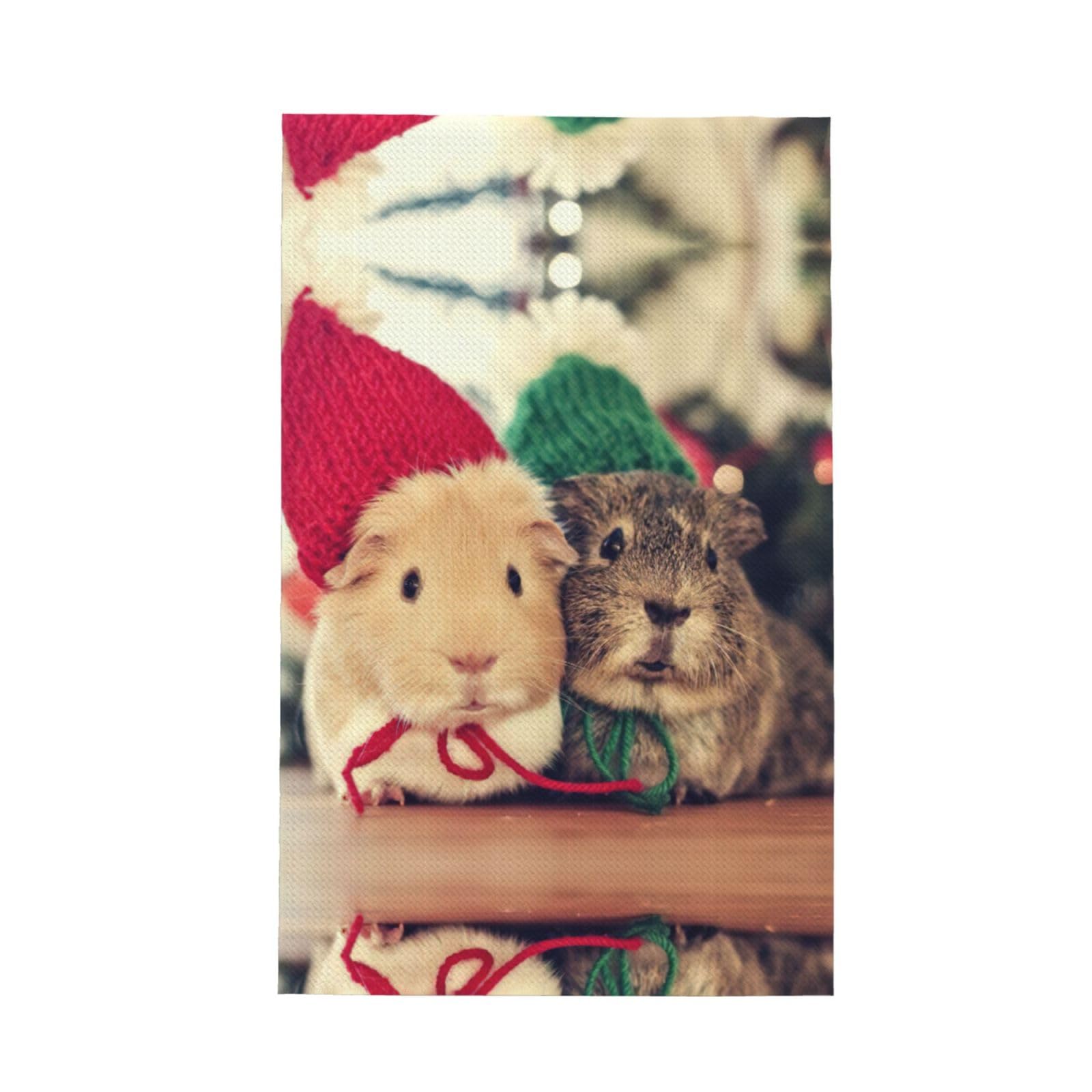 XXahnbm Cute Guinea Pigs Print Waffle Kitchen Towel,Absorbent Hand Towel
