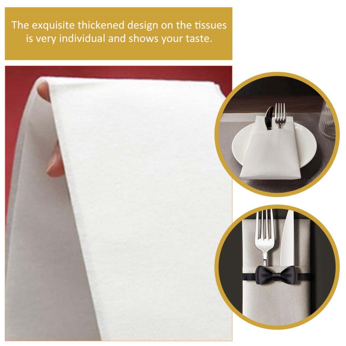 PLAFOPE 50 Unidades Servilletas de Papel para Fiestas Servilletas de Mesa Desechables Gruesas y Suaves para Banquetes Bodas Cenas Diarias