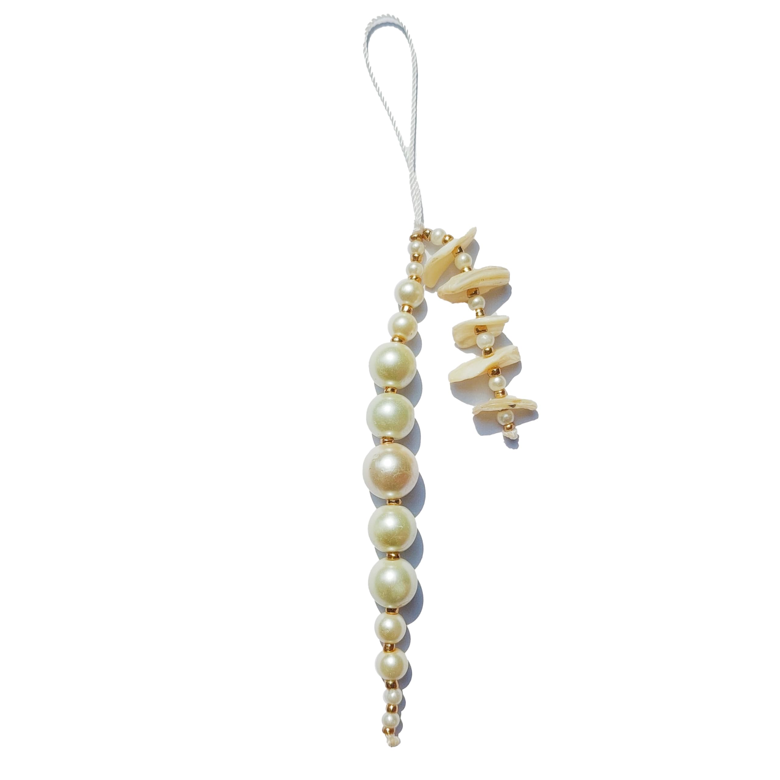 Natural Seashell and Glass Beads Phone Charm Aesthetic Handmade Lanyard for Men, Women, Boys, Girls, and Gender Neutral-image-47