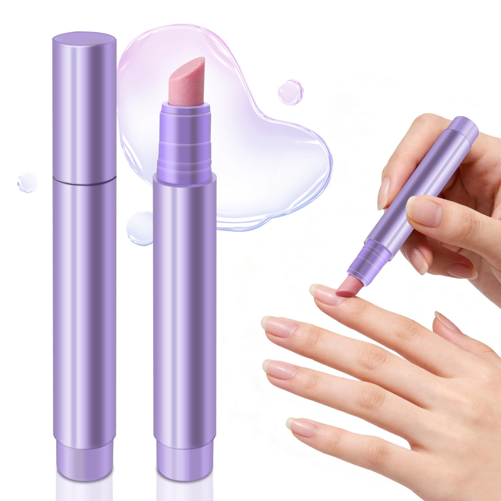2 Pezzi Pennino 3 in 1 per la Cura di Cuticole e Unghie, Penne Liquide per Rimozione Cuticole, Penna Olio per Cuticole Unghie per Unghie Secche, Screpolate e Danneggiate