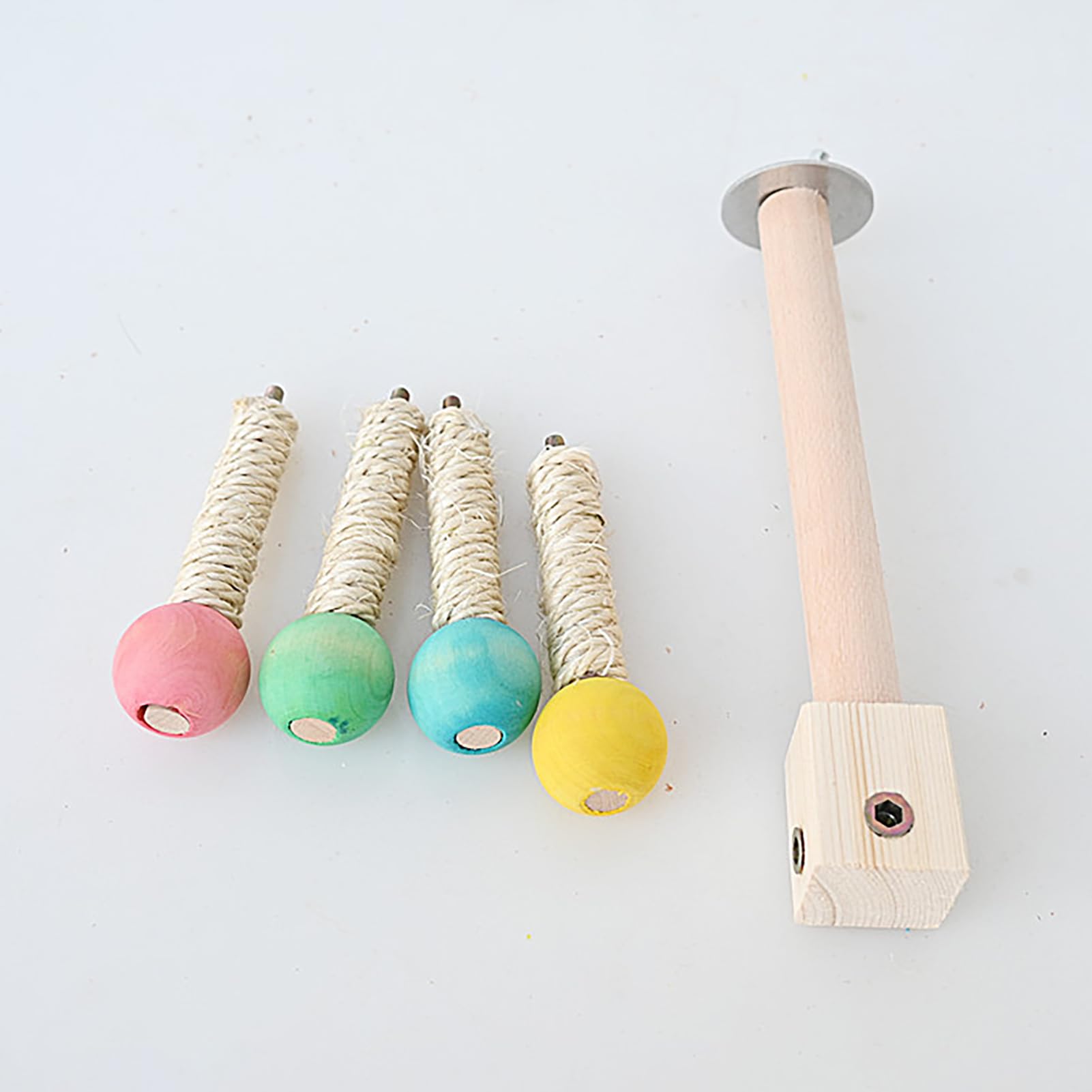 Giocattoli per Uccelli di Legno Parco Giochi per Pappagalli giostra Accessori Gabbie per Uccelli Posatoi Colorato (m)