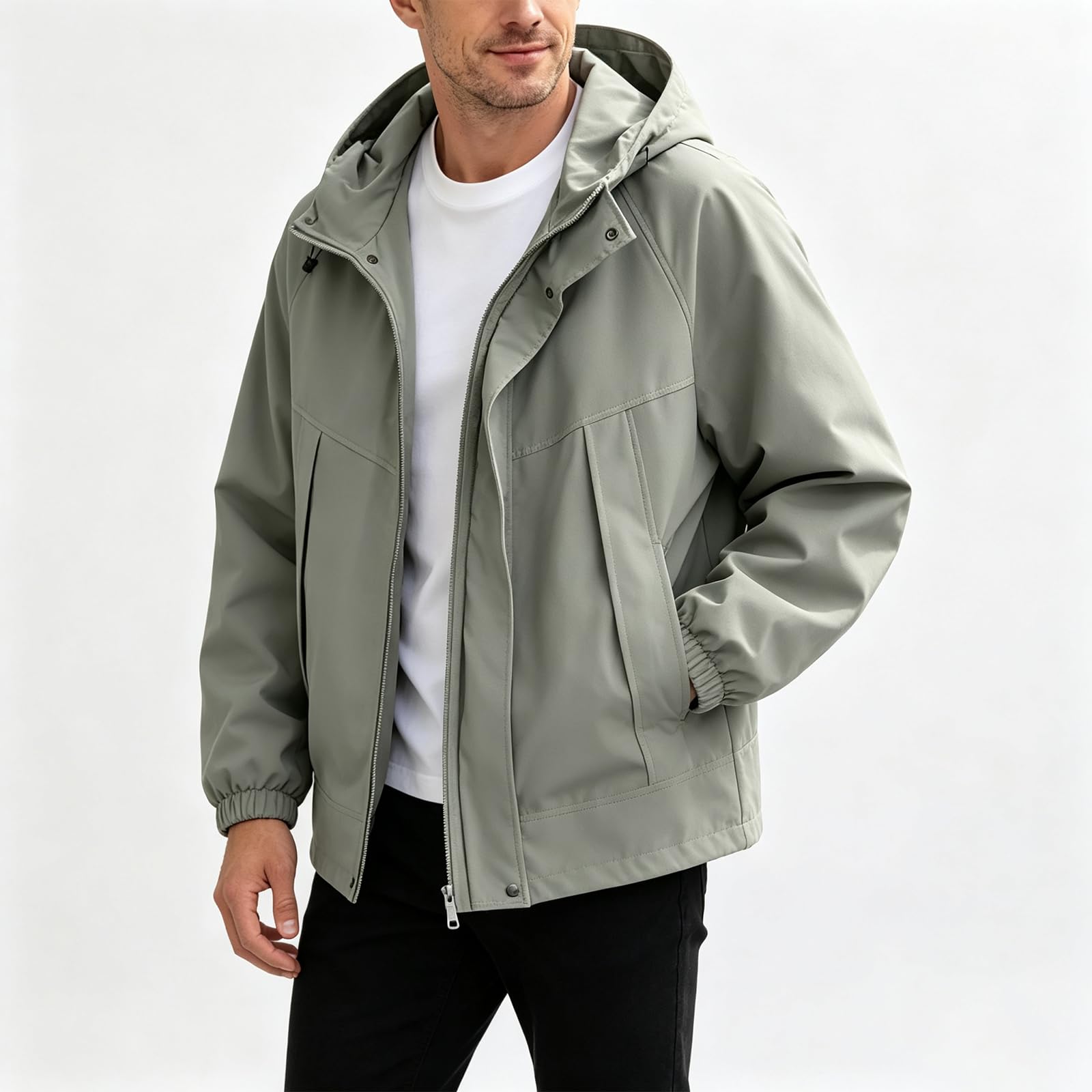 Softshelljacke Für Herren Mit Kapuze Outdoorjacke Sportlich Einfarbig