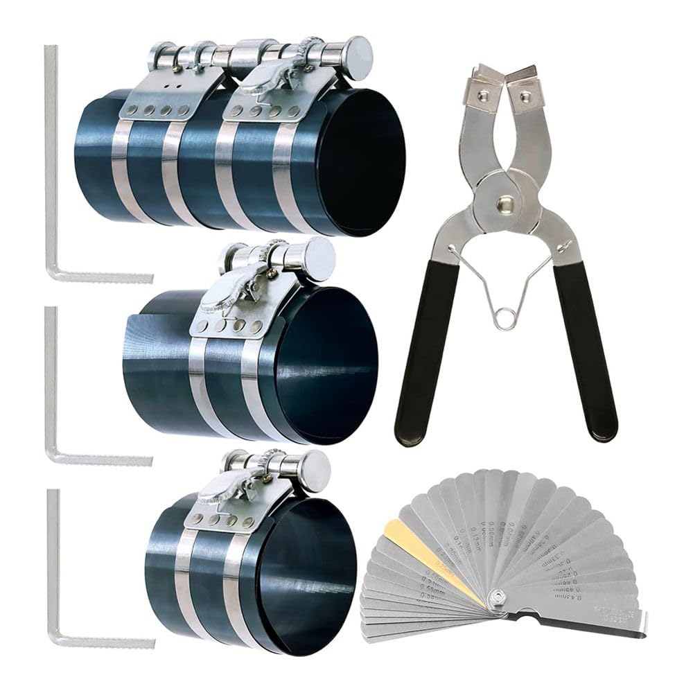 Udsknv[Ksl As Shown 8Pcs Adjustable Piston Ring Compressor With 3", 4", 6" Sizes, Piston Installation Tool, Removal Pliers And Wrench Included