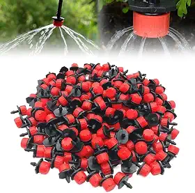 100 peças de gotejadores ajustáveis para irrigação, sistema de irrigação por gotejamento, sistema de irrigação por gotejamento, gotejador de 1/10.2 cm, micro gotejador para sistema de irrigação