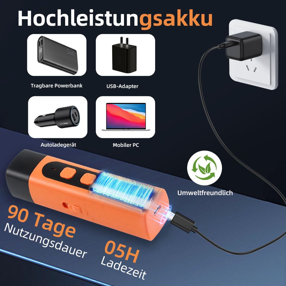 Ruhemeister Hund, 2026 Neu Ultraschall Hundevertreiber mit LED-Taschenlampe, Hand Held Anti Dog Bark Device Das mit Einem Einzigen Tastendruck die Aufmerksamkeit Ihres Hundes Erregt für Drinnen und Dr