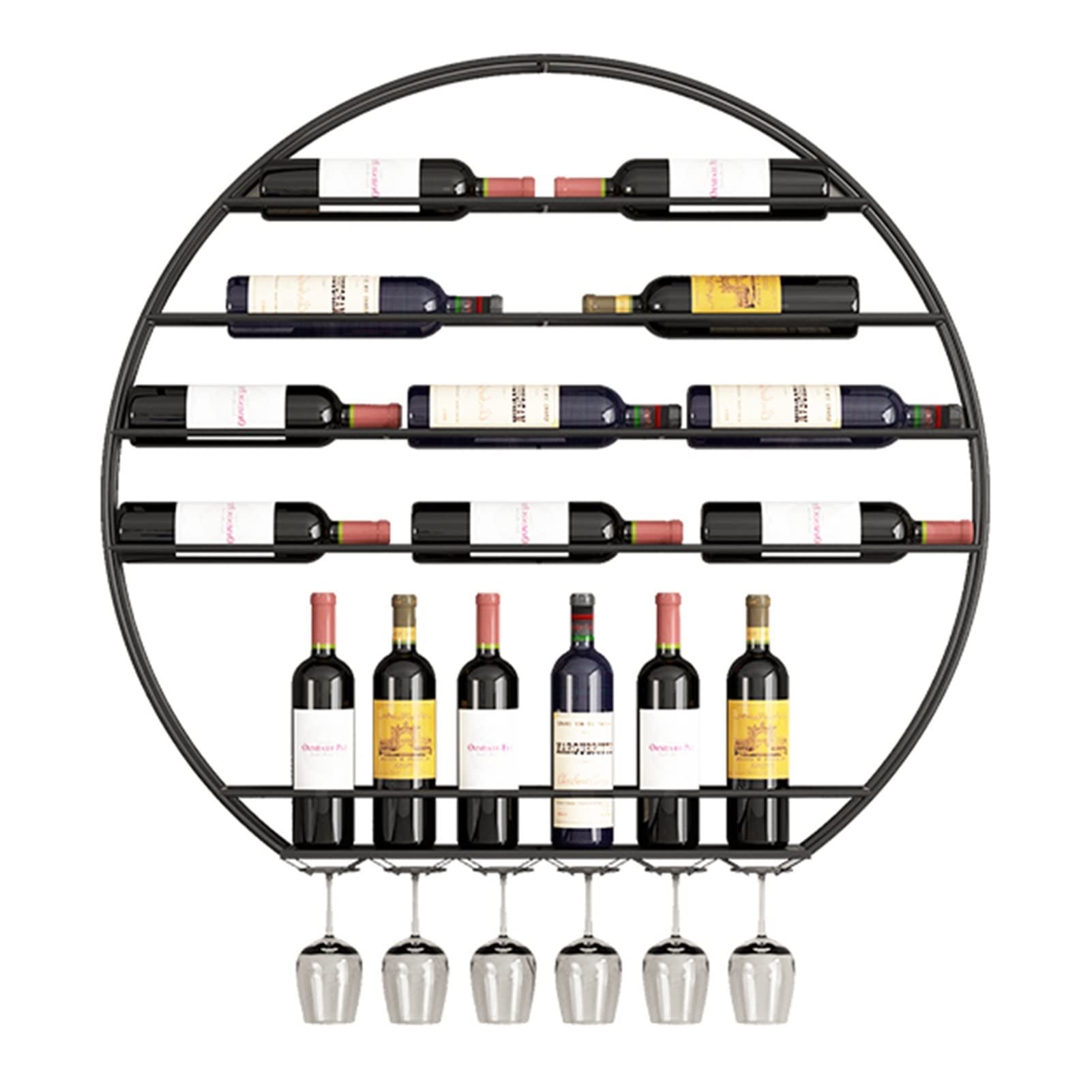 Porte-bouteilles de vin suspendu au design épuré et finition cuivre rouge