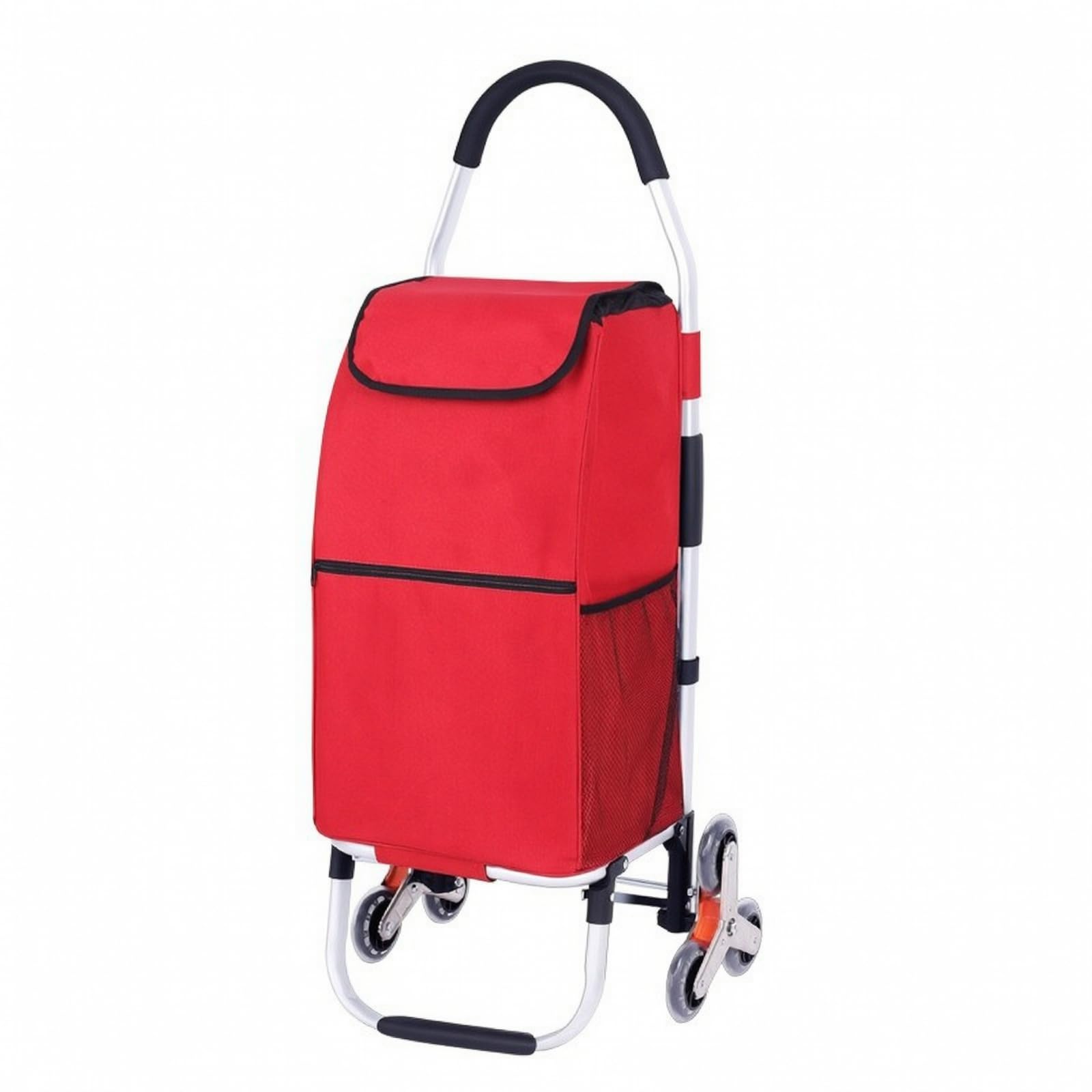 Carrito Plegable Portátil Carrito Plegable con Bolsa Robusto para Tiendas, Rojo