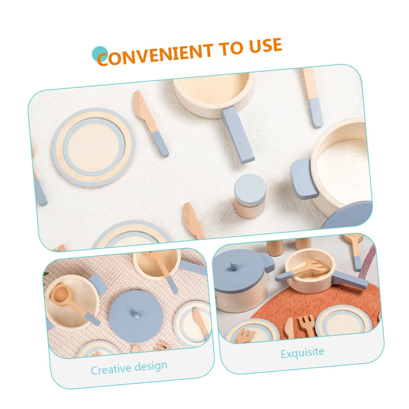 ERINGOGO Cocina de Juguete Infantil de Madera Utensilios Simulados para Juguete Educativo para Desarrollo y Juego Casa