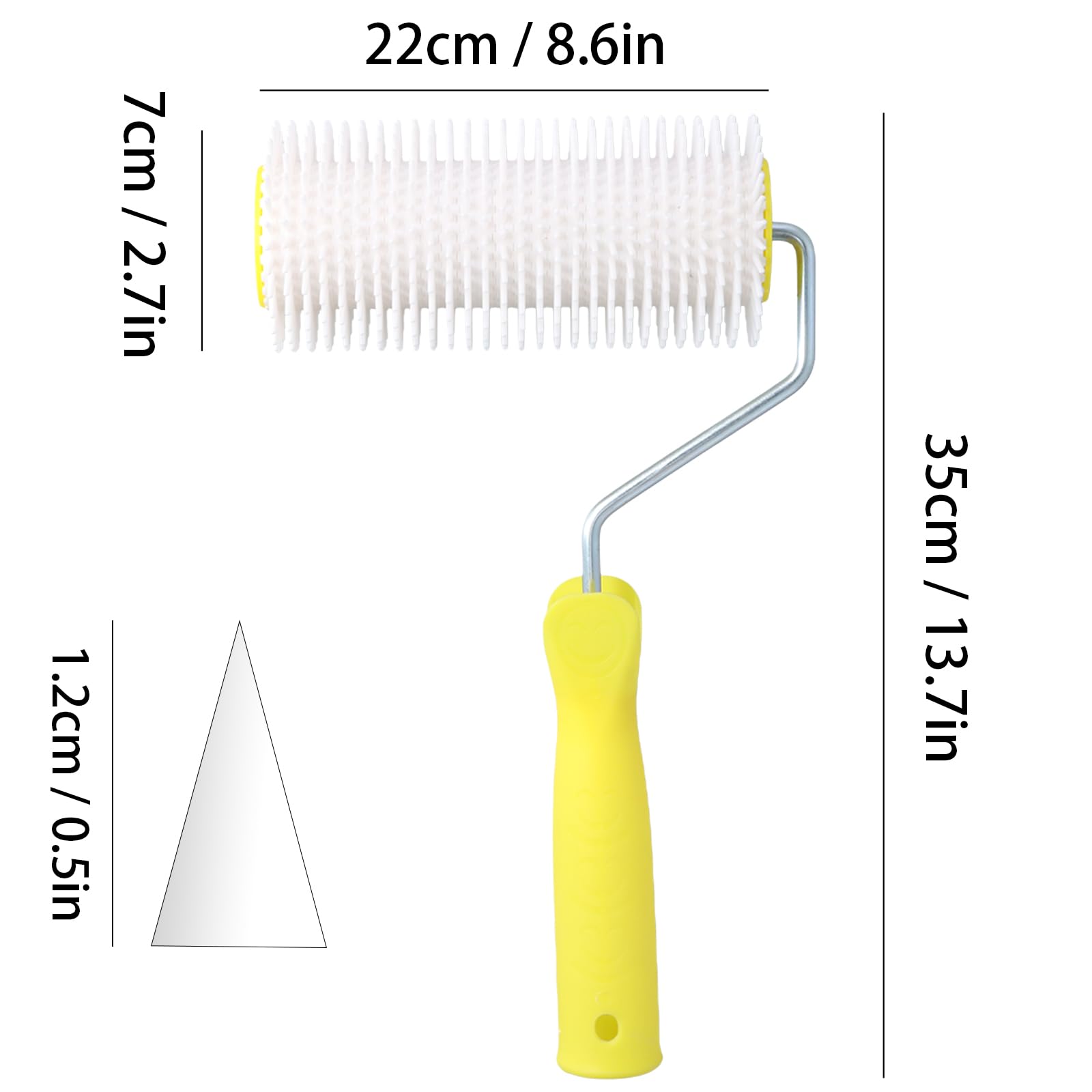 Cozlly 22 cm/15 cm Spiked Roller Brush for Self-Leveling (6-Inch), Gelb - Image 2