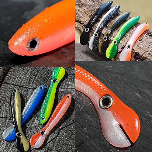 ヘラクレス(HERCULES) ワーム ソフトルアー 15色 10cm 6g 15本 セット フィッシング ルアー ソフト 夜光 フィッシュワーム 釣り 餌 バス釣り フィッシングルアー 水泳型 シャッドテール 釣り餌 PVC 淡水・海釣り両用 5枚目