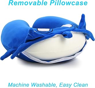 Superhero Travel Pillow for Kids & Adults with Sleep Eye Mask, Memory Foam U-Shaped Neck Pillow with Washable Cover, Soft Head Support Travel Accessories for Airplane Car Train Bus Recline, Royal Blue