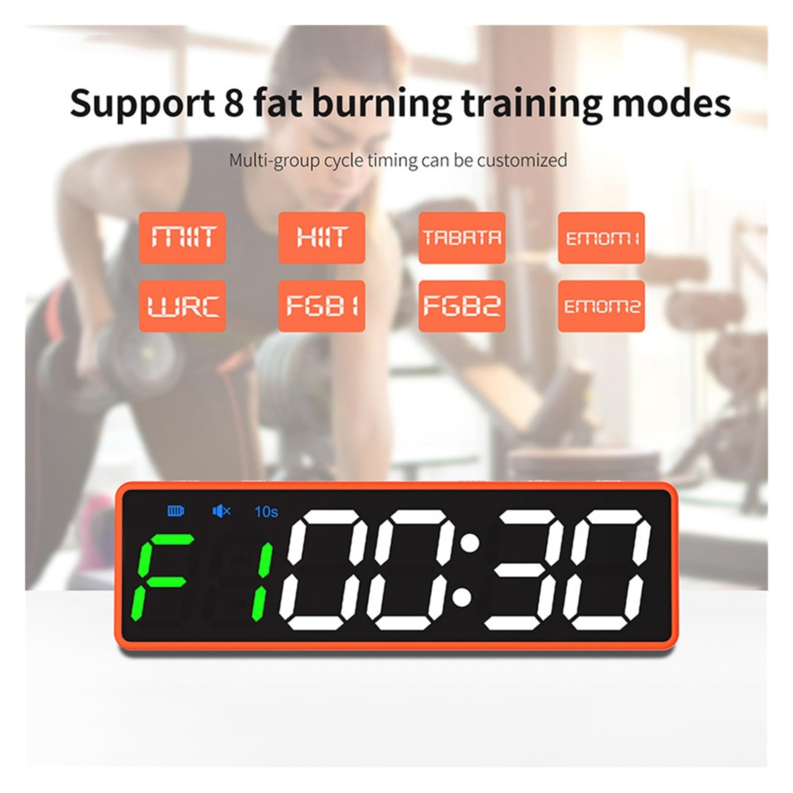 Timer Palestra, Display digitale magnetico Temporizzatore for palestra sportiva Orologio for allenamento fitness ricaricabile Multi-scene Timer a LED Palestra for la casa Attrezzi for il fitness(A in